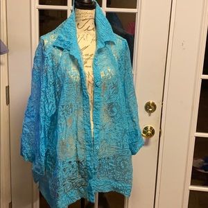 Ruby Rd. 24w blue sheet button up top